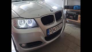 BMW E91 How to replace light halogen bulbs with LED lights in angel eyes