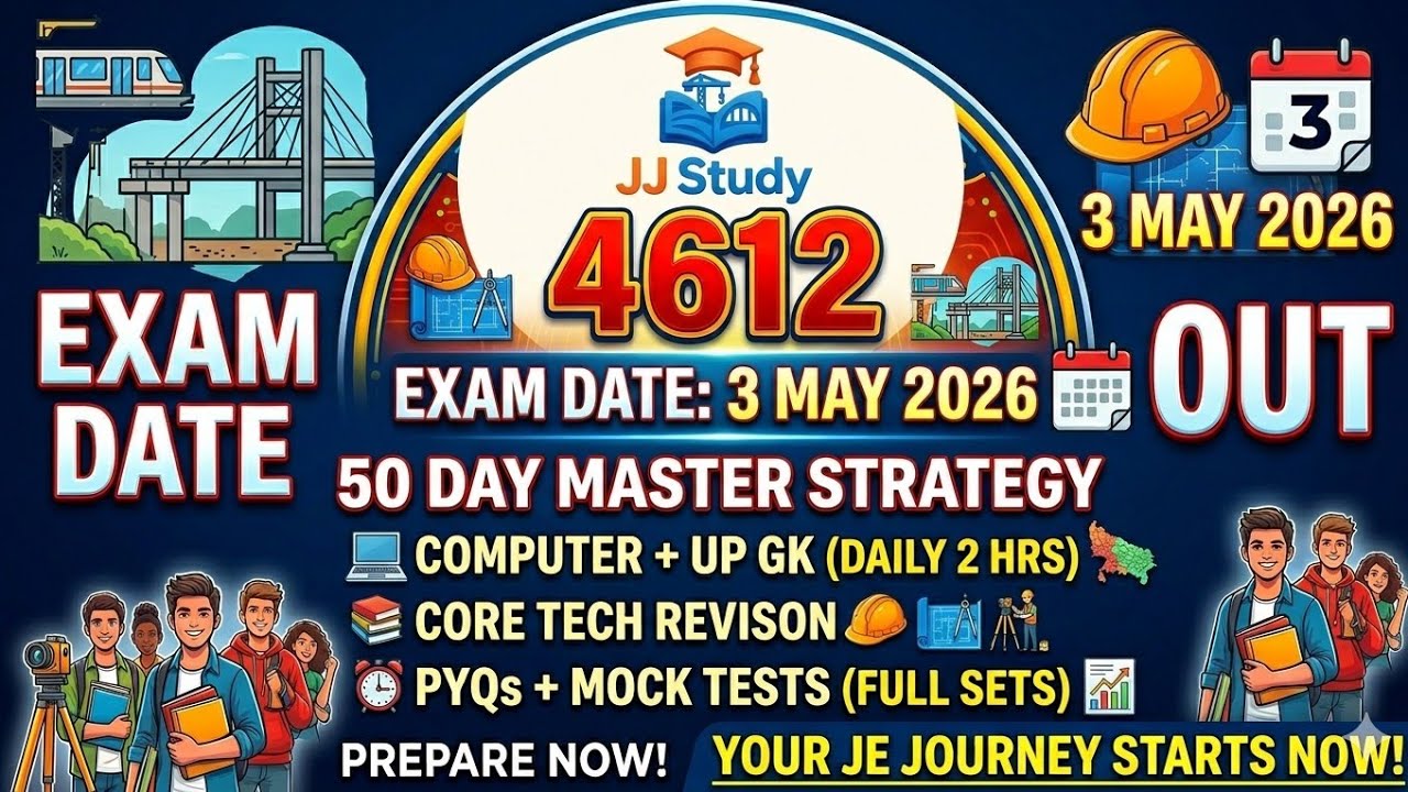 UPSSSC JE 4612 Exam Date// Exam Stretegy// #UPSSSCJE #UPSSSC @jjstudy12
