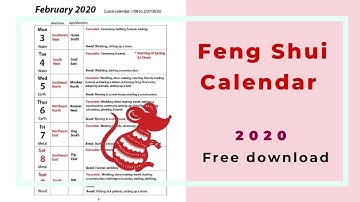 How to use a Feng Shui lunar calendar / free pdf download from Jan to March 2020