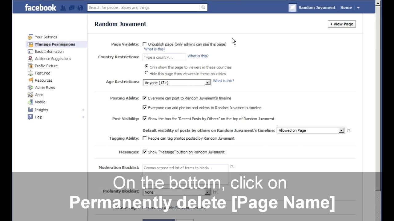 How to Delete a Facebook Fan Page