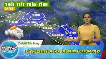 Ngày 24.8.2023 Tiền Giang ngày nắng, có mưa rào và dông vài nơi