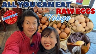 All you can eat raw egg at Kisaburo Farm. A unique Japanese buffet in Japan.