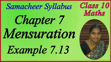 10th Maths | Chapter 7 | Mensuration | Example 7.13