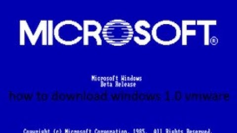 How To Install Windows 1.0 On VMware Workstation 14