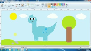 HOW TO DRAW A CUTE DINOSAUR IN MS PAINT screenshot 5