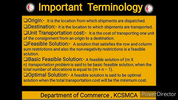 Transportation Problems  Lecture 1
