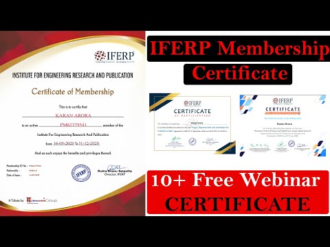 Institute For Engineering Research and Publication Free Membership and Workshop Certificate