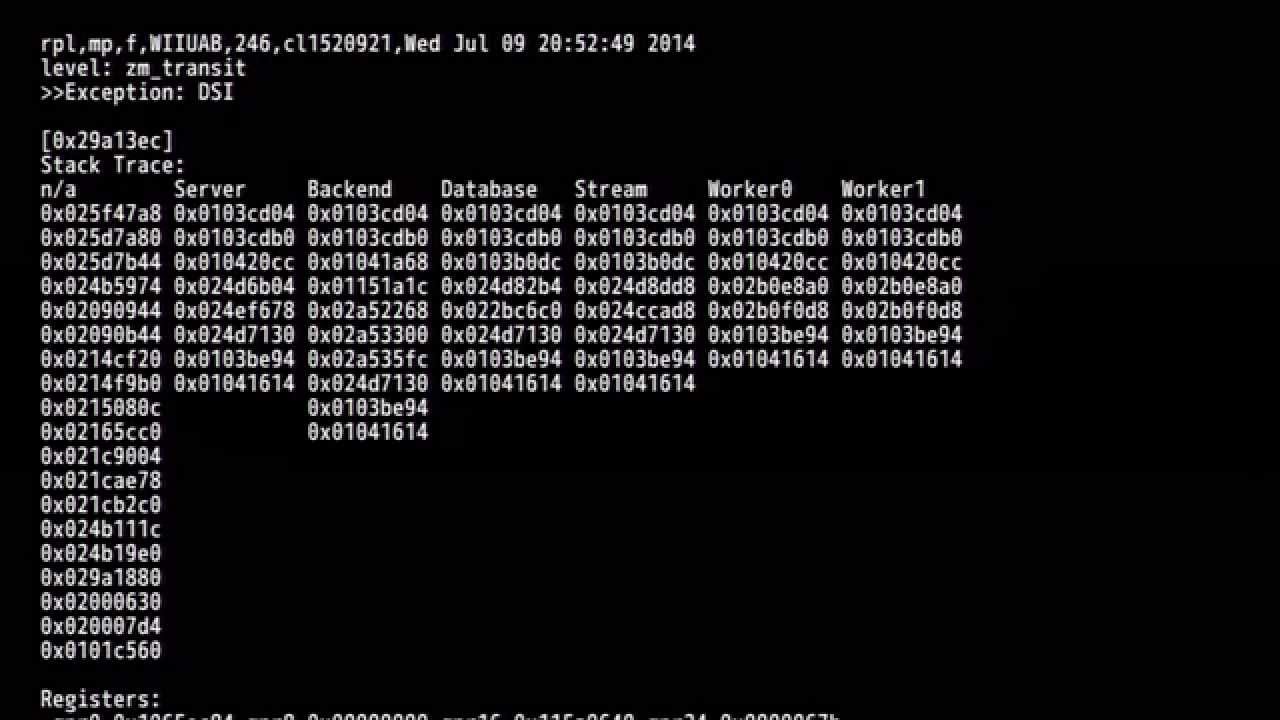 Black Ops 2 Wii U Tranzit Exception Dump Youtube Black Ops 2 Wii U Tranzit Exception Dump Youtube