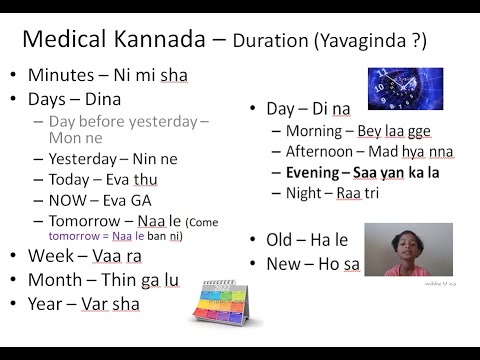 Medical Kannada K05 Duration time day week month year Conversation Language Doctor Patient