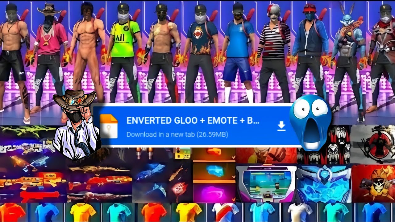 INVERTED GLOO WITH FULLY ICONIC MEGA PACK GLITCH FILE'S OB52 🤫 // ff glitch file // tt tiger ff //