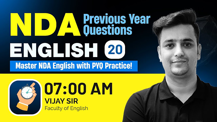 NDA PYQ Series, English | By Vijay Sir | NDA English Practice