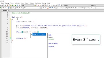C Program to Generate Even Numbers Between Two Integers
