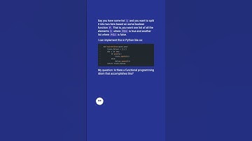 Is there a functional programming idiom for filtering a list into trues and falses? #shorts