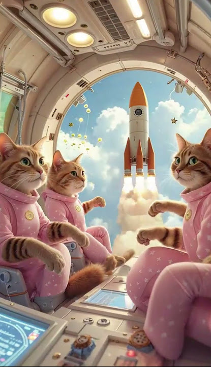 Cats in Space Suits Take Over the Moon! #viralshorts