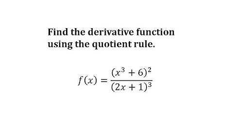 The Derivative of a Rational Function Using the Quotient Rule (Powers of Binomials)