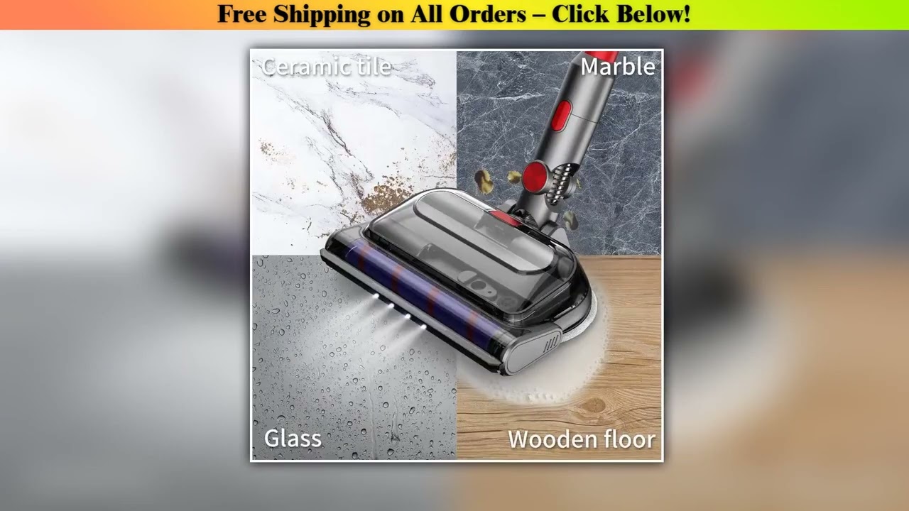 HOT Electric Mop Head for Dyson V7 V8 V10 V11 V15 Vacuum Cleaner, Mop Attachment with LED