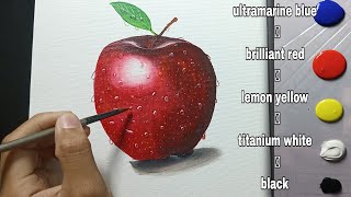 How to paint a red apple with water droplets/ acrylic painting tutorial for beginners by CMM Art 1,512 views 3 months ago 5 minutes, 45 seconds