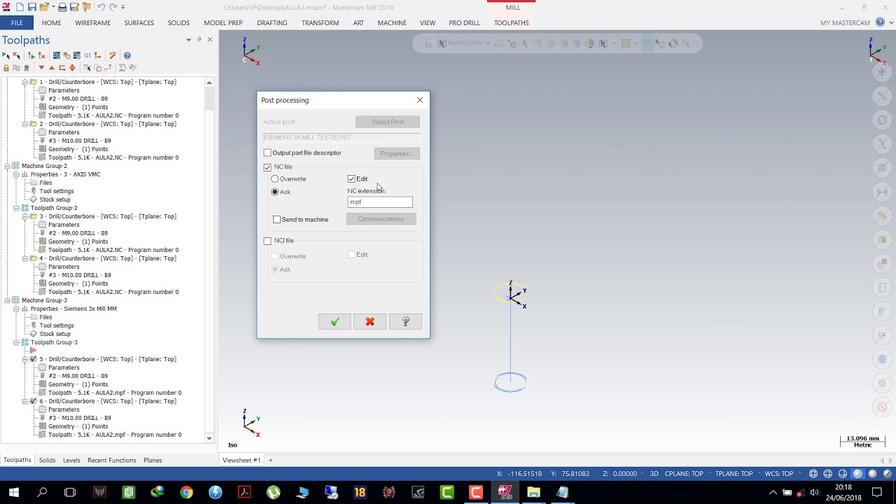 Curso Mastercam 2018 AULA 4 - YouTube