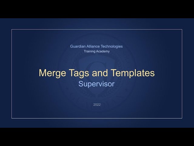 Merge Tags and Templates