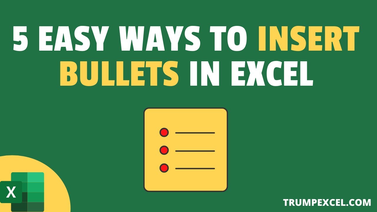 5 Ways To Add Bullet Points In Excel