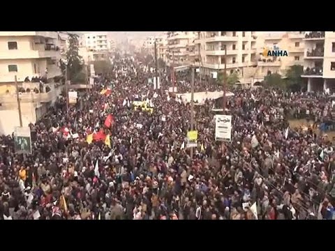 Afrin'de Zeytin Dalı Harekatı'na karşı protesto