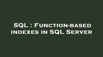 SQL : Function-based indexes in SQL Server