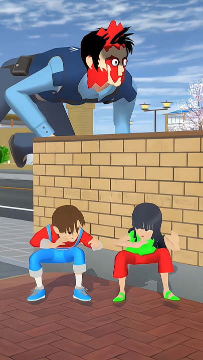 The police monster is walking around looking for Mio and Yuta #sakuraschoolsimulator #viral #shorts