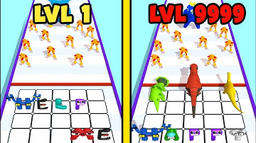 Alphabet Dino Run - All Levels Gameplay Walkthrough iOS, Android (LVL 1 vs LVL 9999) || B8 Gamer