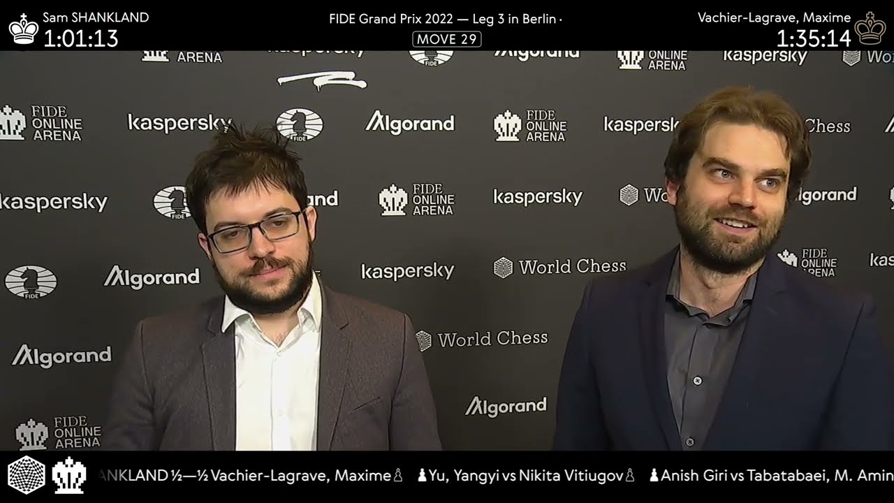 I Get A Lot Of Motivation From My Chat  Hikaru Nakamura after a draw in  the FIDE Grand Prix 2022 