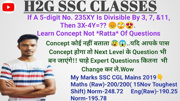 If 235XY Is Divisible By 3,7&11 Then 3X-4Y=?🙄😞. Concept  सीखो न की Question देख कर 