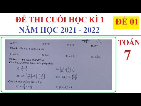 Video ĐỀ 01 - ĐỀ THI CUỐI HỌC KÌ 1 TOÁN LỚP 7 NĂM HỌC... - youtube