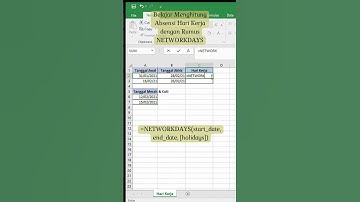 Tutorial Excel, Belajar Menghitung Absensi Hari Kerja dengan Rumus NETWORKDAYS