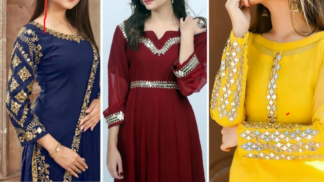 Mirror Lace Designing ideas on Plain Suit 2023.