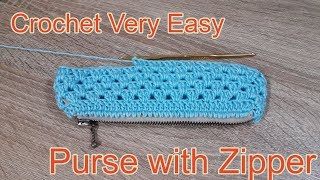 D.I.Y. Tutorial - Easy Crochet Purse Bag With Zipper | ถักกระเป๋าไหมพรม แบบง่ายๆ มือใหม่ก็ทำได้