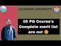 Lucknow University PG Merit list 2024 | Lucknow University News | #lucknowuniversitiy