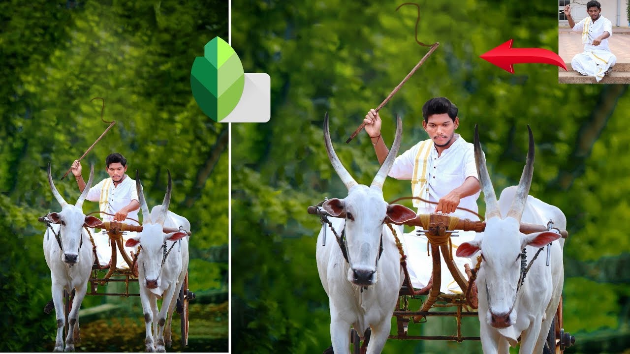 Village Boy Editing in Picsart | Bull Cart Riding Editing |Natural Village  Background Editing Telugu - YouTube