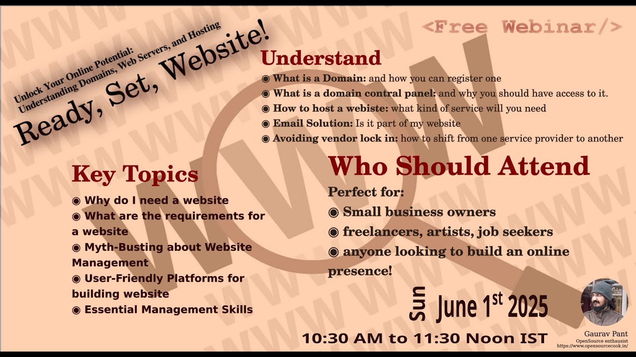 Webinar I Want A Website - 1st June 2025