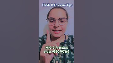 CRSU B.Ed Reappear ExamTips 2025 | How to pass your CRSU Reappear exam 2025