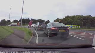 Crash at Chiverton Cross Roundabout rear end shunt. A30 Cornwall.
