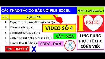 NHỮNG THAO TÁC CƠ BẢN VỚI FILE EXCEL - VIDEO SỐ 4  - ILOVEEXCEL!