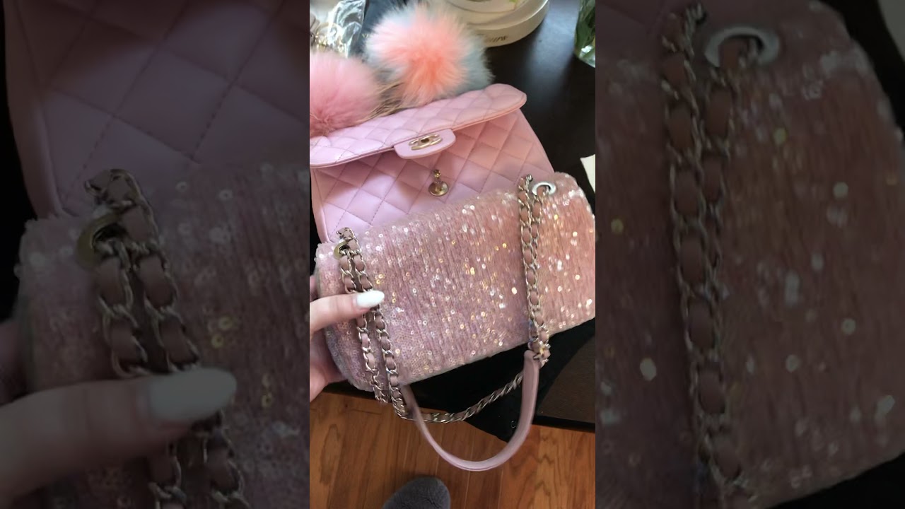 Authentic Chanel Pastel Sequin CC Classic Flap