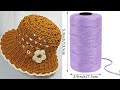Easy Hollow Summer Hat Crochet Tutorial | With Puff Flower Embellishments | Beginner-Friendly