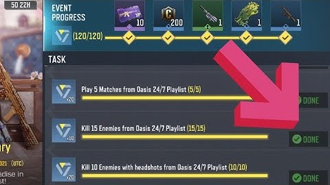 Call Of Duty Mobile Kill 15 Enemies from Oasis 24/7 Playlist Task Complete