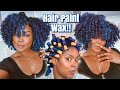 Blue & Purple Curls!! | Hair Paint Wax Perm Rod Set on Natural Hair!