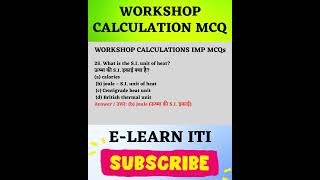 Workshop Calculation &amp; Science MCQs | BHEL Artisan 2025 | ITI MCQ Series | #bhel | #iti | #shorts