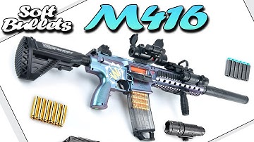 Unbox M416 Shell Ejection Soft Bullets toy gun popular on Amazon