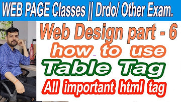 how to create Table tag in html web page || DRDO copa || for ITI Copa/BCA/MCA Students