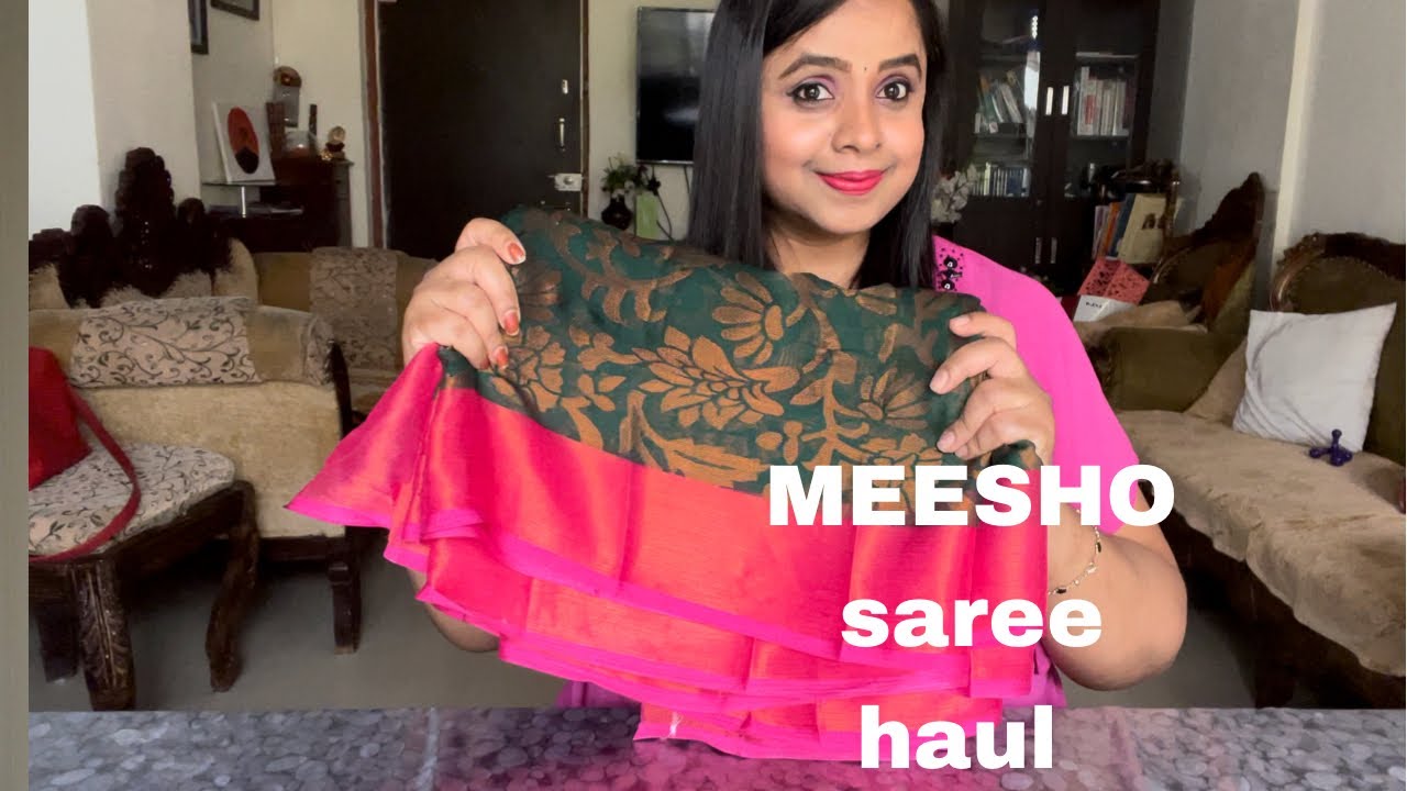 meesho-saree-haul-codavailable-low-price-meesho-jewellery-haul-youtube