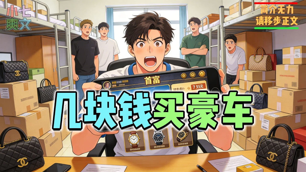 刚上大学穷到只剩800生活费，我下载首富游戏，豪车名表只要几块钱！#都市爽文 #神豪爽文 #系统小说 #爽文解说 #小七爽文 #游戏 #名表 #奢侈品 #打脸 #女神