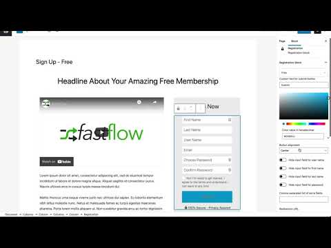 Free Membership Settings - Fast Member WordPress Membership Plugin